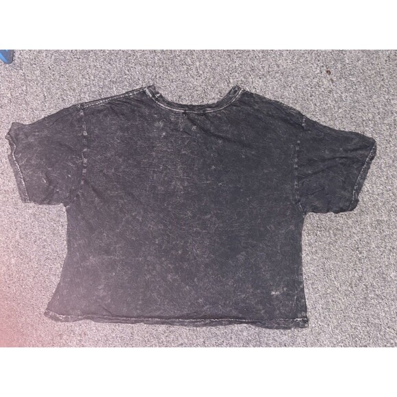 Yee Haw Cowgirl Mineral Black And Pink Long Crop Top T-shirt Medium - Picture 4 of 4